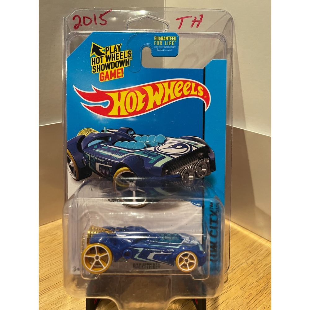 Hot Wheels 2015 HW City Space Team Rocketfire Blue Car 49/250 Treasure Hunt